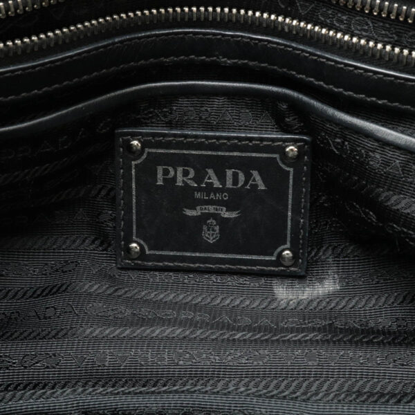 12460370 9 Prada Handbag Tote Bag Nylon Leather Nero Black