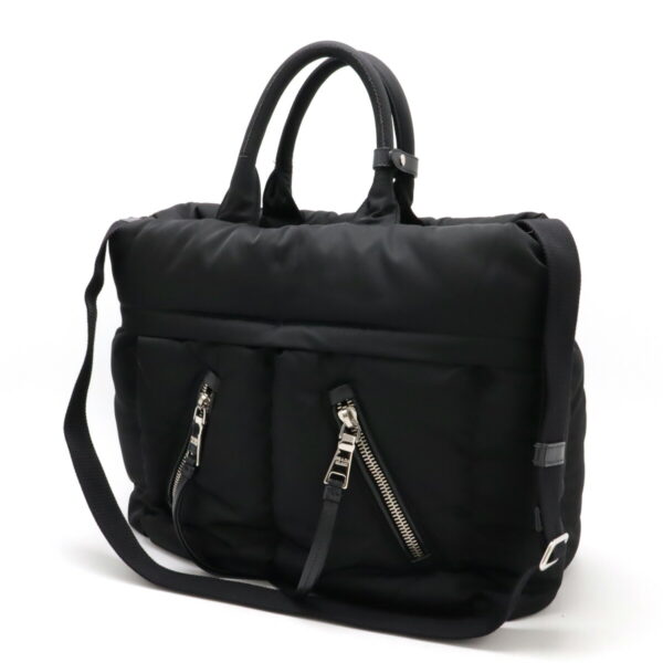 12460670 2 Prada Tessuto Bomber Tote Bag Nylon Leather Nero Black