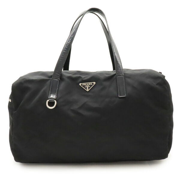 12460672 1 Prada Mini Bag Nylon Enamel Leather Nero Black