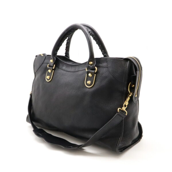 12460891 2 Balenciaga Classic Metallic Edge City Handbag Leather Black