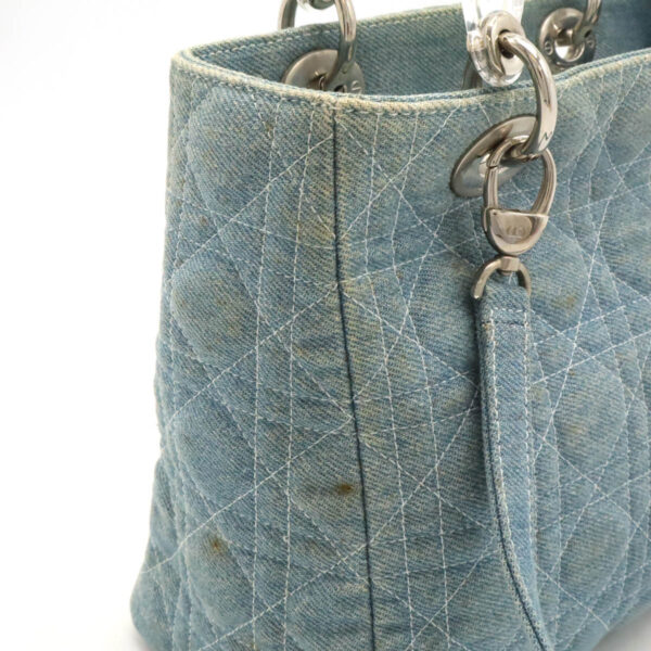 12460894 7 Christian Dior Lady Dior Cannage Handbag 2WAY Denim Blue