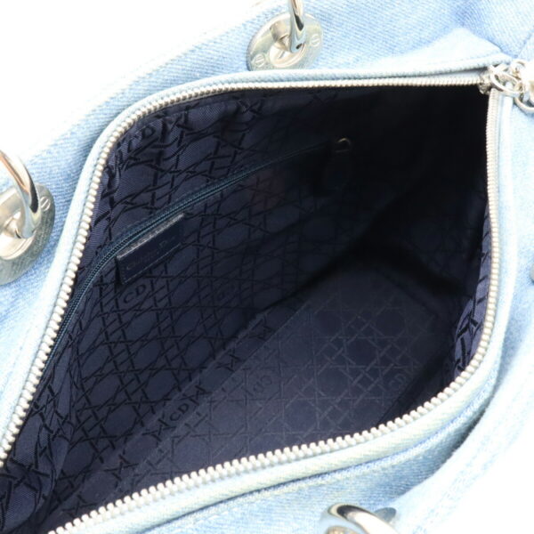 12460925 6 Christian Dior Lady Dior Cannage Handbag 2WAY Denim Blue