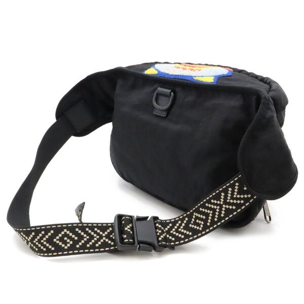 12461017 2 Gucci Terry Cloth Patch Waist Bag Nylon Black