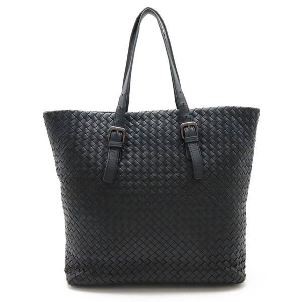 12461021 1 Bottega Veneta Intrecciato Tote Leather Black