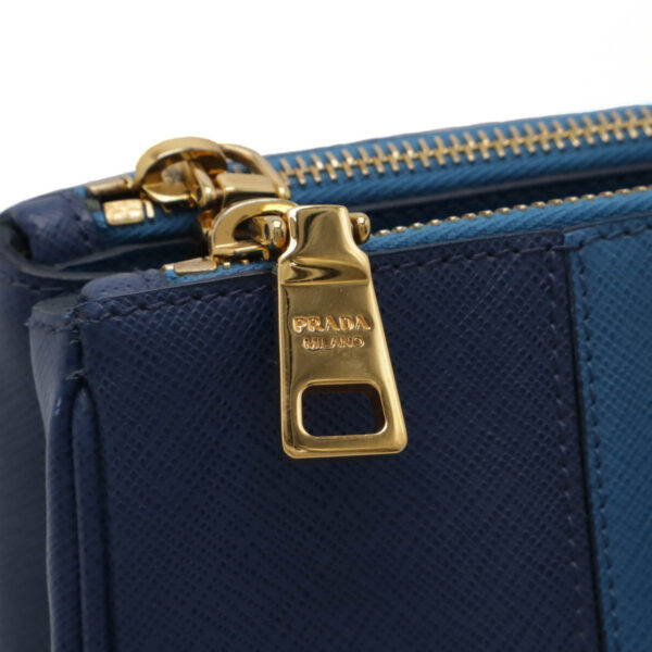 12461083 7 Prada Galleria Tote Bag 2WAY Leather Bicolor Blue Blue