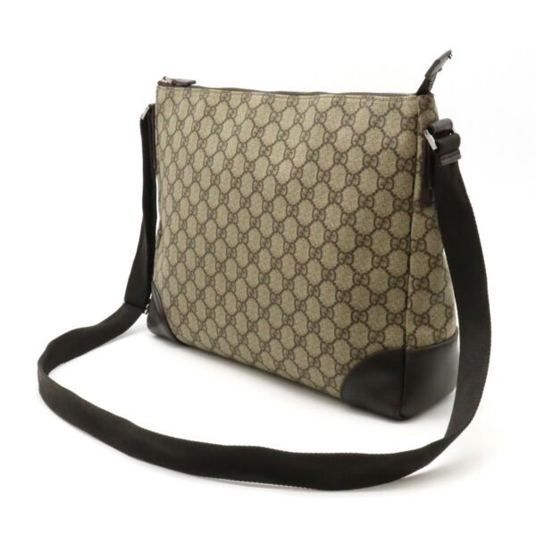 12461128 2 Gucci GG Supreme Shoulder Bag Leather Khaki Brown