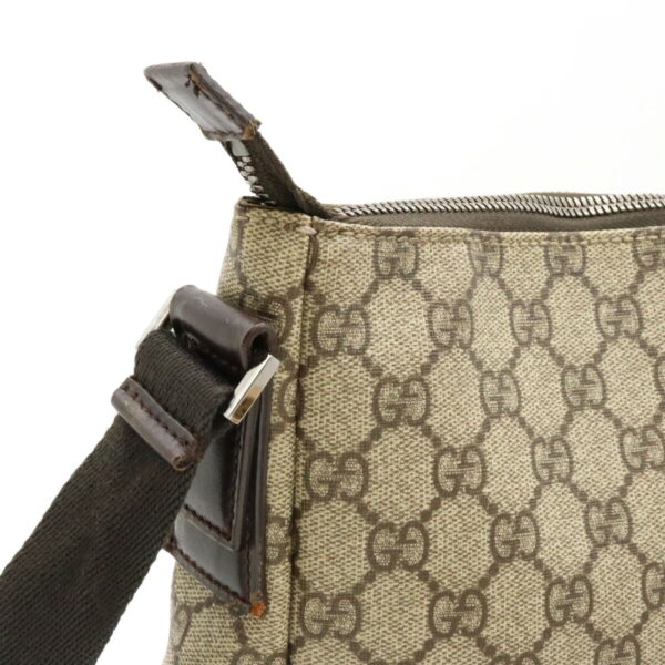 12461128 7 Gucci GG Supreme Shoulder Bag Leather Khaki Brown