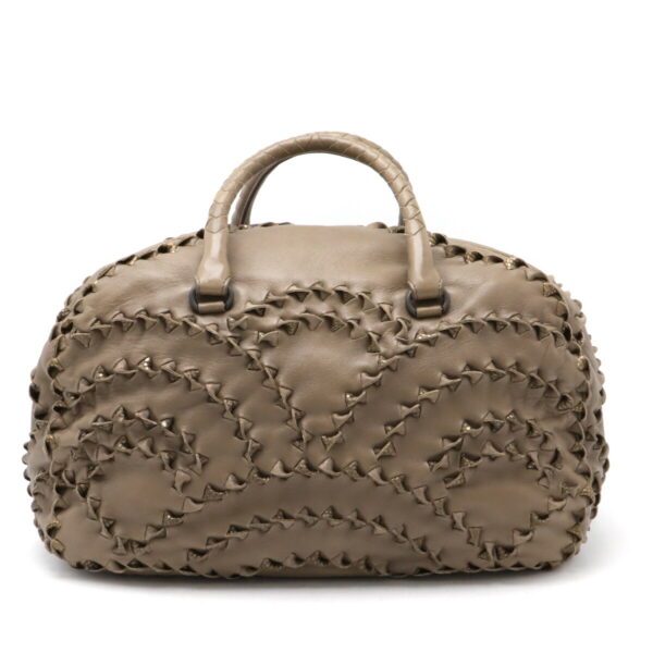 12470059 1 Bottega Veneta San Marco Leather Lizard Mocha Brown