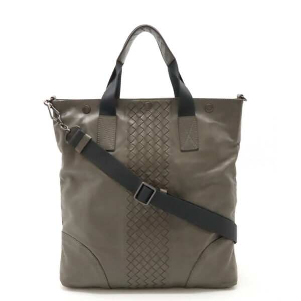 12470146 1 Bottega Veneta Intrecciato Tote Leather Gray