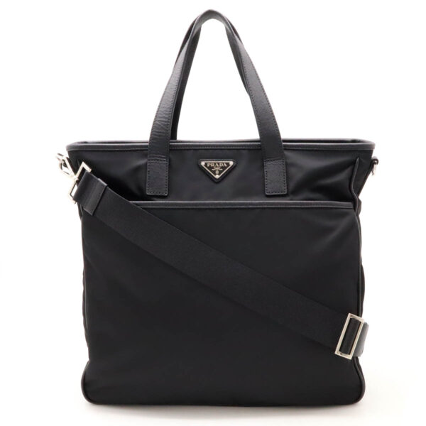 12470175 1 Prada Tote Bag Nylon Leather Nero Black