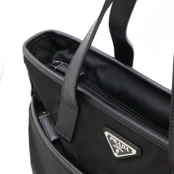 12470175 5 Prada Tote Bag Nylon Leather Nero Black