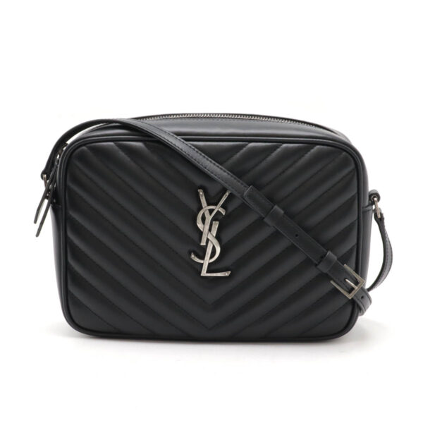 12470197 1 Saint Laurent Lou Camera Bag V Stitch Leather Black