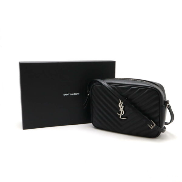 12470197 8 Saint Laurent Lou Camera Bag V Stitch Leather Black