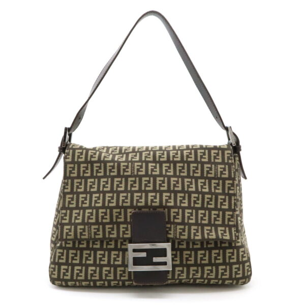 12470219 1 Fendi Zucca Pattern Mamma Bucket Bag Nylon Khaki