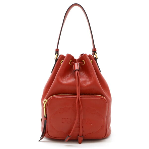 12470308 1 Prada Bucket Bag Mini Leather Red