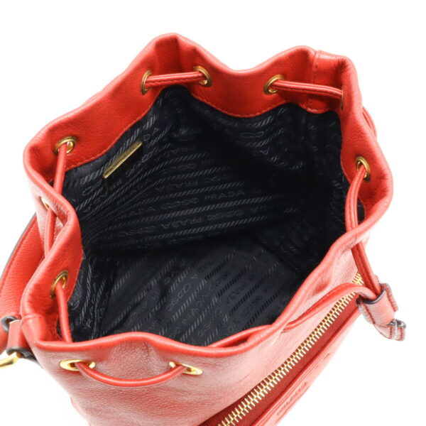 12470308 6 Prada Bucket Bag Mini Leather Red