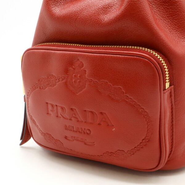 12470308 7 Prada Bucket Bag Mini Leather Red