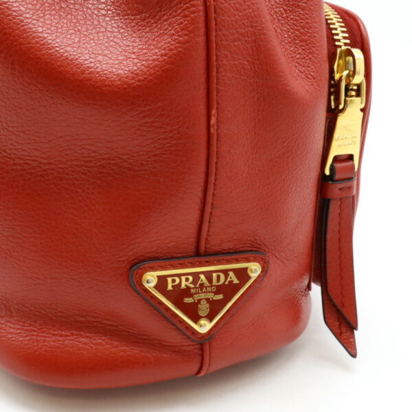 12470308 8 Prada Bucket Bag Mini Leather Red