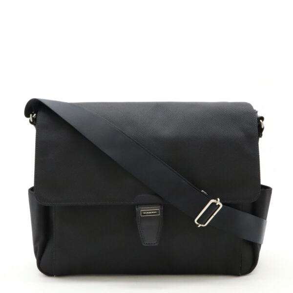 12470326 1 Burberry Messenger Bag Nylon Leather Black