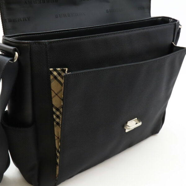 12470326 7 Burberry Messenger Bag Nylon Leather Black