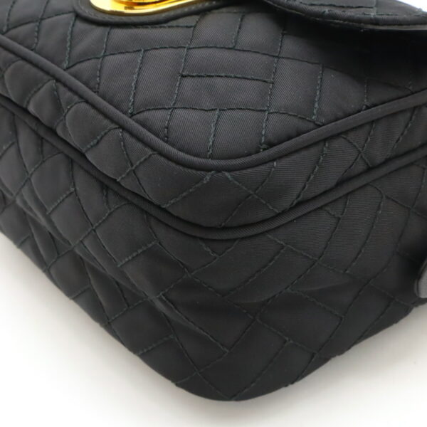 12470343 3 Prada Shoulder Pochette Crossbody Quilted Nylon Leather Nero Black