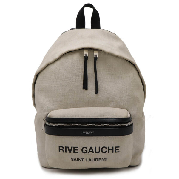 12470443 1 Saint Laurent Rive Gauche Backpack Linen Leather Natural