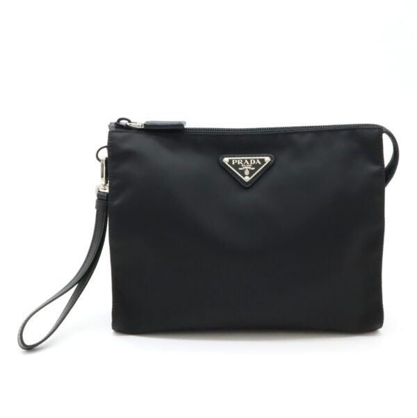 12470554 1 Prada Clutch Bag Nylon Leather Nero Black