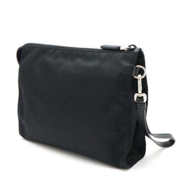 12470554 2 Prada Clutch Bag Nylon Leather Nero Black