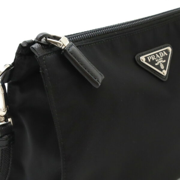 12470554 4 Prada Clutch Bag Nylon Leather Nero Black