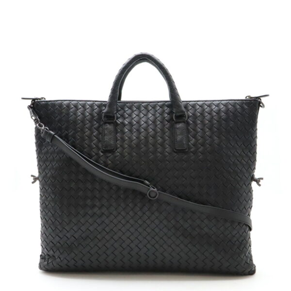 12470687 1 Bottega Veneta Intrecciato Tote Leather Black