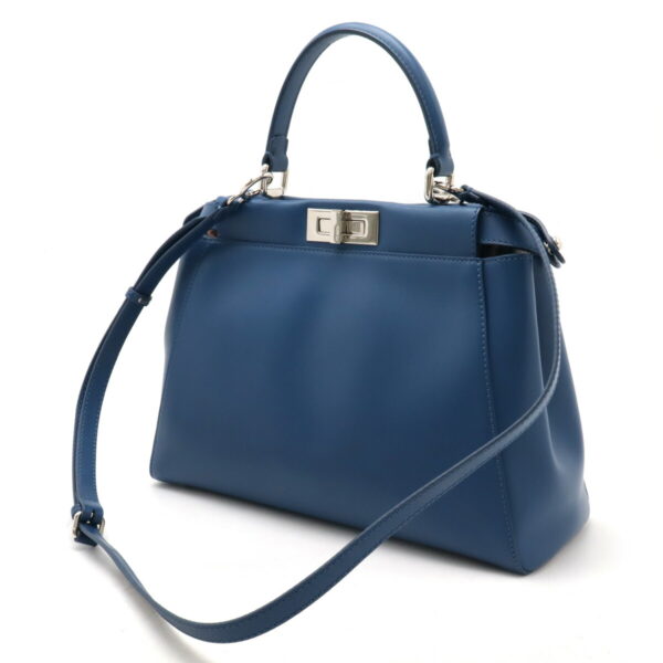 12470784 2 Fendi Peekaboo Medium Handbag Leather Blue