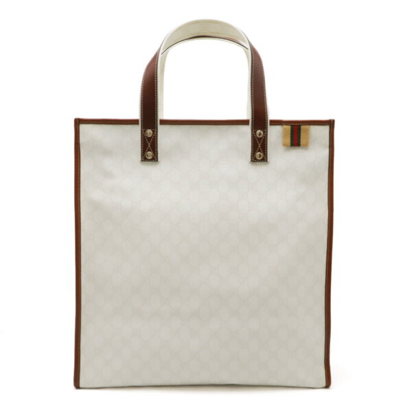 12470855 1 Gucci GG Supreme Vertical Tote Bag Leather White Brown