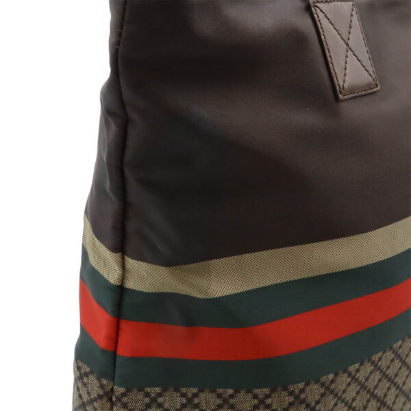 12471066 8 Gucci Diamante Tote Bag Nylon Leather Brown Green