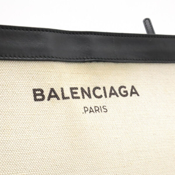 12471135 9 Balenciaga Navy Pochette Clutch Bag Leather Natural Black