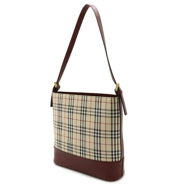 12471143 2 Burberry Nova Check Shoulder Bag Leather Bordeaux