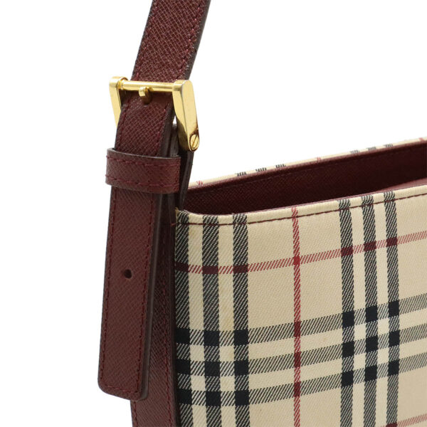 12471143 4 Burberry Nova Check Shoulder Bag Leather Bordeaux