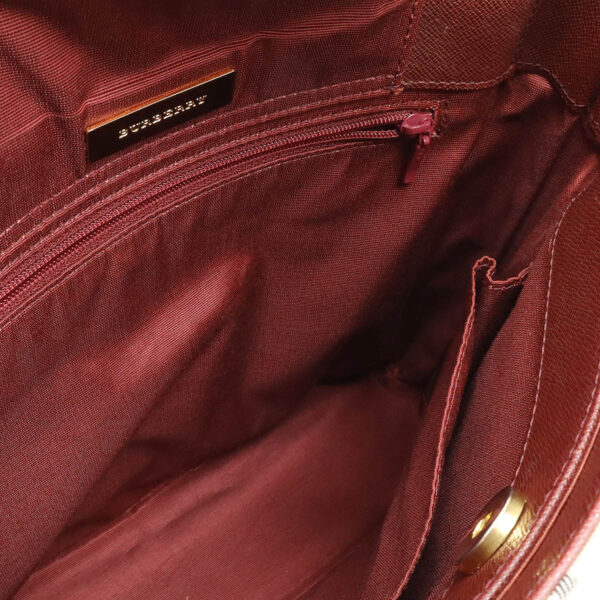 12471143 7 Burberry Nova Check Shoulder Bag Leather Bordeaux