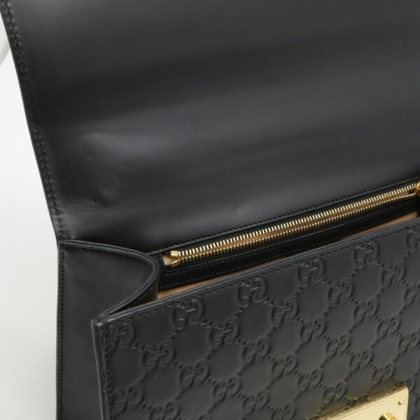 12471207 5 Gucci Guccisima Padlock Shoulder Bag Leather Black