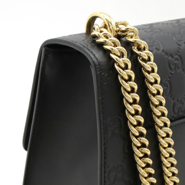 12471207 7 Gucci Guccisima Padlock Shoulder Bag Leather Black