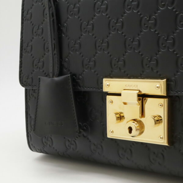 12471207 8 Gucci Guccisima Padlock Shoulder Bag Leather Black