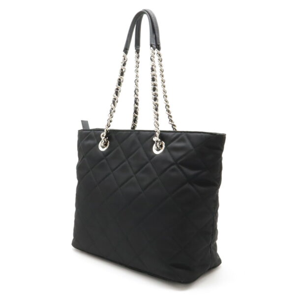 12480029 2 Prada Quilted Tote Bag Nylon Leather Nero Black