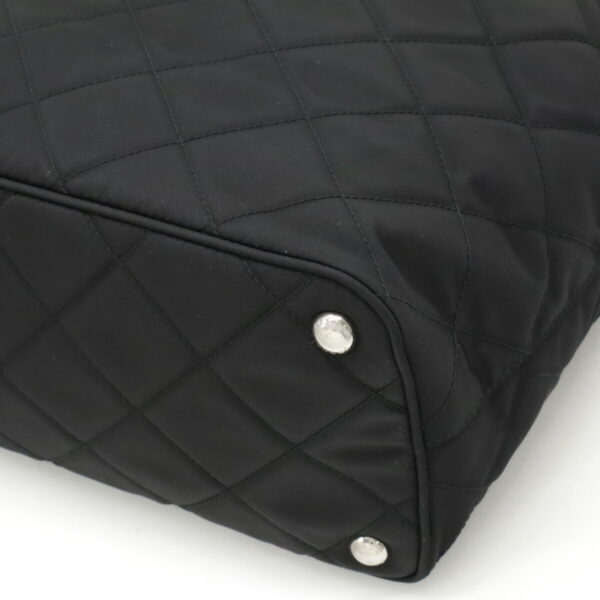 12480029 3 Prada Quilted Tote Bag Nylon Leather Nero Black