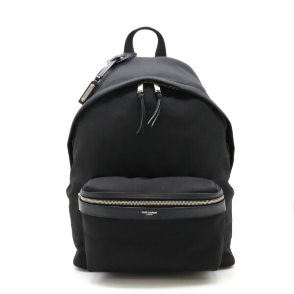 12480034 1 Saint Laurent City Backpack Nylon Leather Black