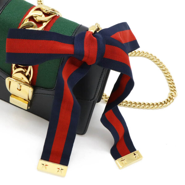 12480346 8 Gucci Sylvie Webline Mini Chain Bag Leather Black