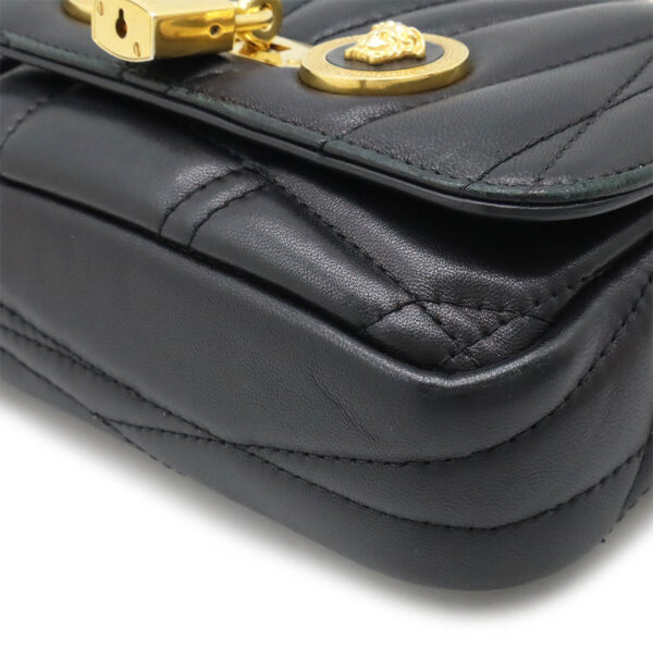 12480361 3 Versace Medusa Flap Chain Shoulder Bag Quilted Leather Black