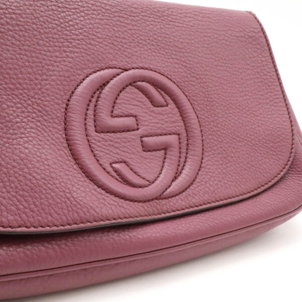 12480741 7 Gucci Soho Fringe Chain Shoulder Bag Leather Purple