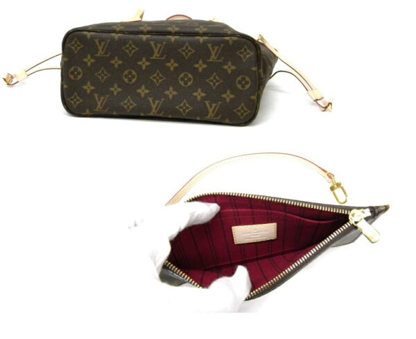 13164 2 Louis Vuitton Neverfull PM Tote Bag Monogram with Pouch