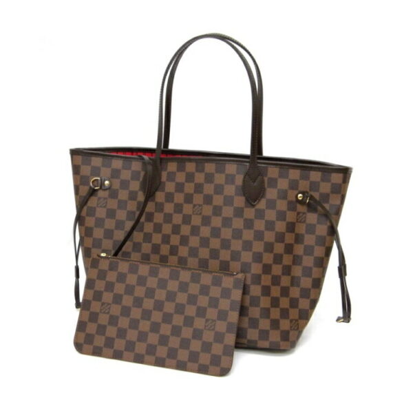 13775 1 Louis Vuitton Neverfull MM Tote Bag Damier with Pouch