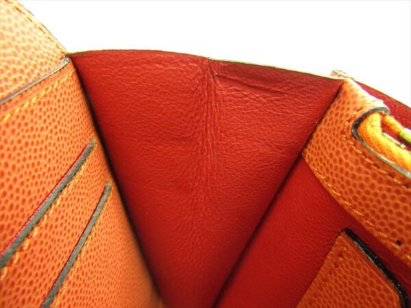 138402 170 9 Celine Clutch Bag Leather Orange