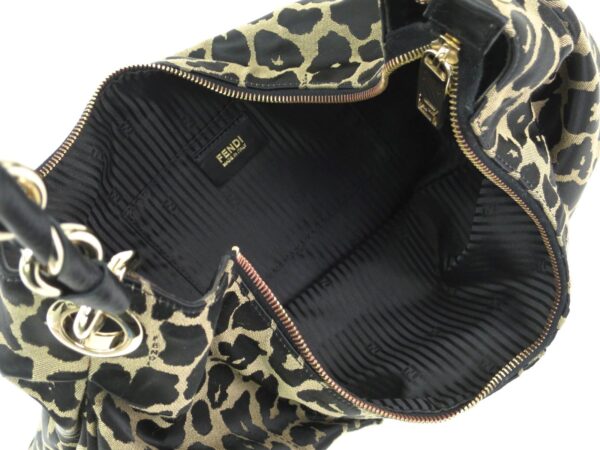 138488 170 3 Fendi Mia Shoulder Bag Leather Leopard Beige Black